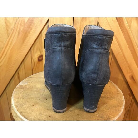 SOUL Naturalizer Women's Haley2 Ankle Boot, Black Nubuck, Size 8M Wedge Zip Up - Picture 4 of 8